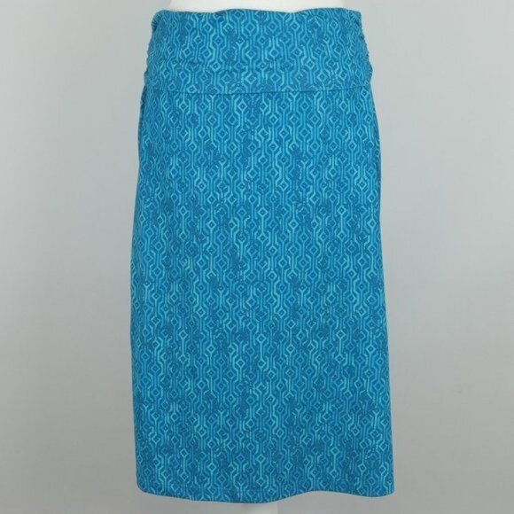Eddie Bauer Women's Small Blue Yoga Wast Pull On A-Line Knit Skirt - Picture 1 of 7